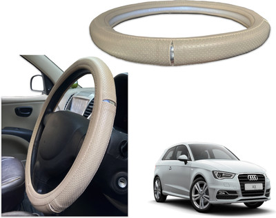 PEEPS STORE Steering Cover For Audi A3(Black, Red, Leatherite)