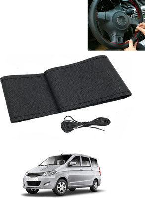 AYW Hand Stiched Steering Cover For Chevrolet Enjoy(Black, Leatherite)