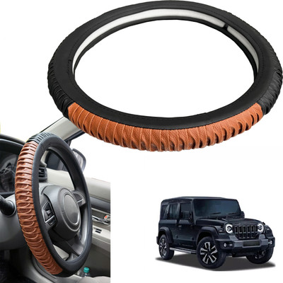 PEEPS STORE Steering Cover For Mahindra Thar(Black, Leatherite)