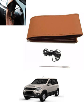 MATIES Hand Stiched Steering Cover For Mahindra Universal For Car(Tan, Leatherite)