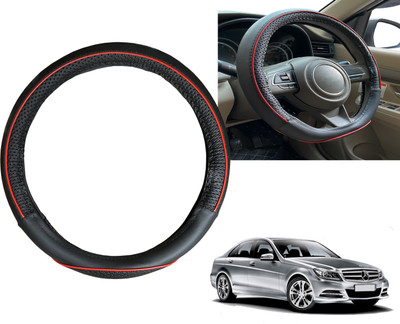 PEEPS STORE Steering Cover For Mercedes Benz C180(Black, Red, Leatherite)