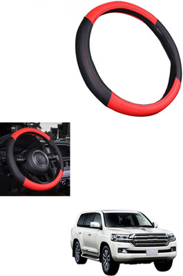 MATIES Steering Cover For Toyota Land Cruiser(Red/Black, Leather)