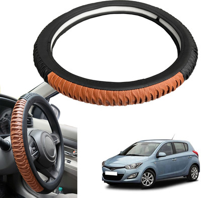PEEPS STORE Steering Cover For Hyundai i20(Black, Leatherite)