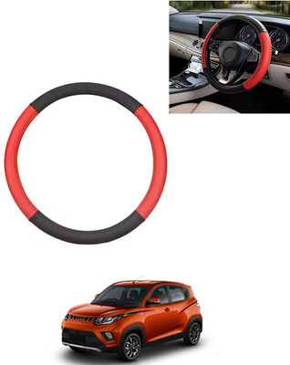 AYW Steering Cover For Mahindra Universal For Car(Red/Black, Leatherite)