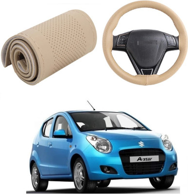 ARNEJA Hand Stiched Steering Cover For Maruti A-Star(Beige, Leather)