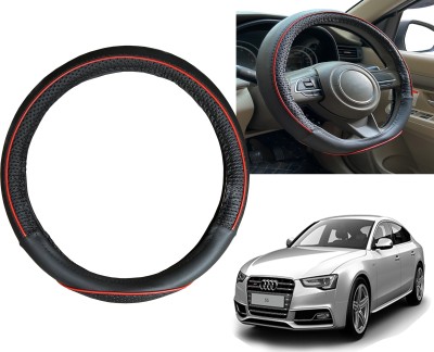 PEEPS STORE Steering Cover For Audi S5(Black, Red, Leatherite)