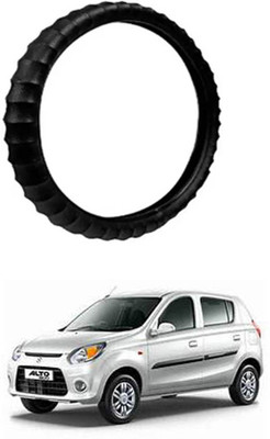 FKOK Hand Stiched Steering Cover For Maruti Alto 800(Black, Leatherite)