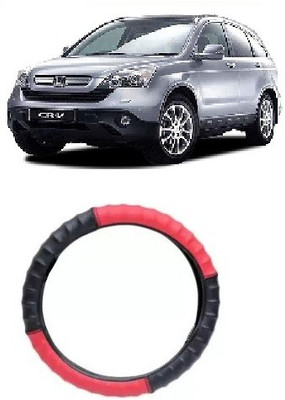 OOLTAH PAHIYA Hand Stiched Steering Cover For Honda CR-V(Red & Black, Leatherite)