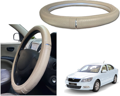 PEEPS STORE Steering Cover For Skoda Laura(Black, Red, Leatherite)