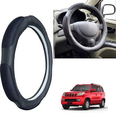 PEEPS STORE Steering Cover For Mahindra TUV 300(Black, Leatherite)