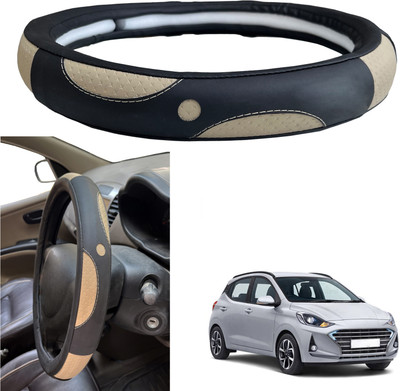 PEEPS STORE Steering Cover For Hyundai i10(Black, Leather)