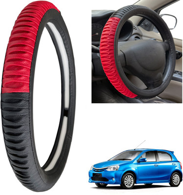 PEEPS STORE Steering Cover For Toyota Etios(Black, Leatherite)