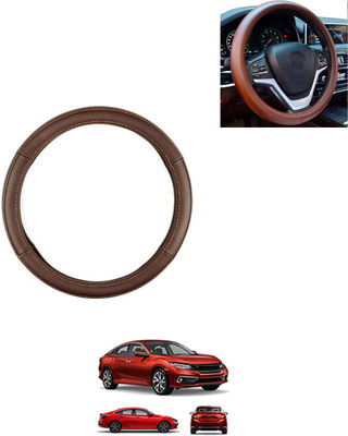 AYW Steering Cover For Honda Civic(Brown, Leatherite)