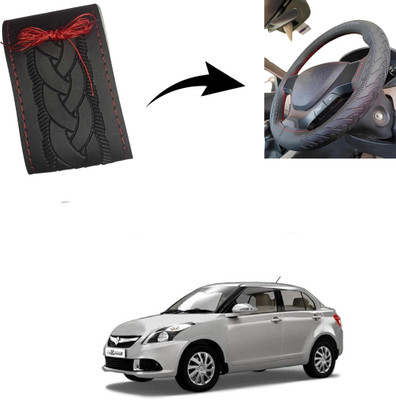 Autoinnovation Hand Stiched Steering Cover For Maruti Swift Dzire(Black, Leather)