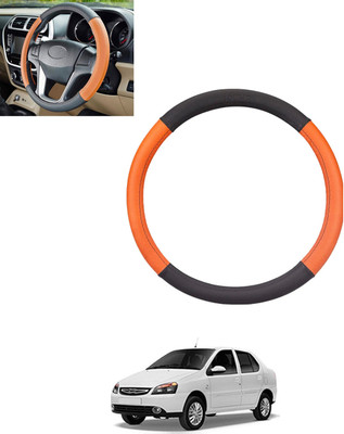 monolive Steering Cover For Tata Indigo(Tan, Black, Leatherite)