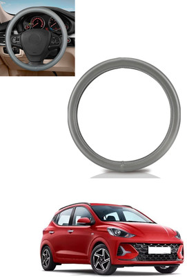 MATIES Steering Cover For Hyundai Universal For Car(Silver, Leather)