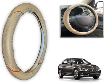 PEEPS STORE Steering Cover For BMW 3 Series(Black, Red, Leatherite)