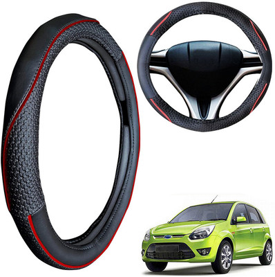 PEEPS STORE Steering Cover For Ford Figo(Black, Leatherite)