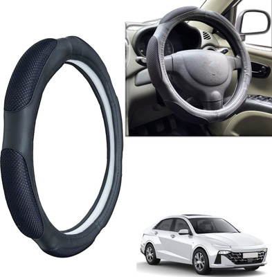 PEEPS STORE Steering Cover For Hyundai Verna(Black, Leatherite)