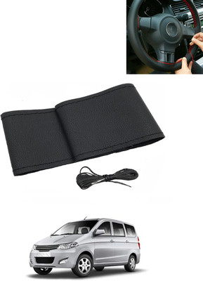 MATIES Hand Stiched Steering Cover For Chevrolet Enjoy(Black, Leatherite)