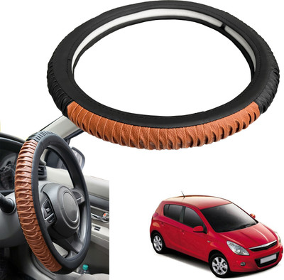 PEEPS STORE Steering Cover For Hyundai i20(Black, Leatherite)