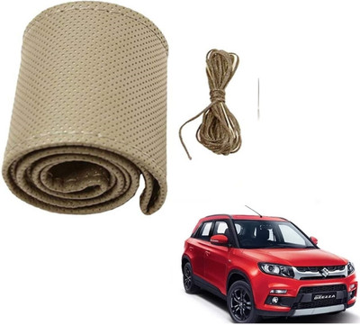 ARNEJA Hand Stiched Steering Cover For Maruti Grand Vitara(Beige, Leather)