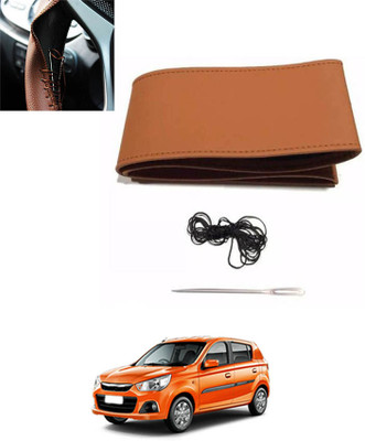 ABJD Hand Stiched Steering Cover For Suzuki Alto K10(Tan, Leatherite)