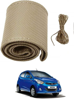 Arnejaa Hand Stiched Steering Cover For Hyundai Eon(Grey, Leather)