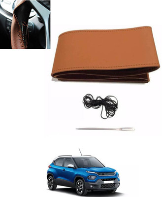 ABJD Hand Stiched Steering Cover For Tata Universal For Car(Tan, Leatherite)