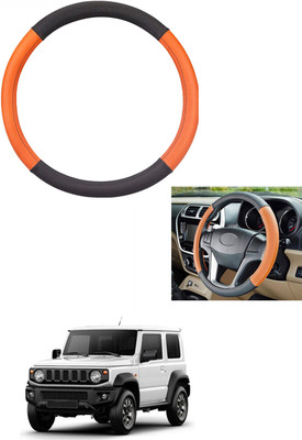 MATIES Steering Cover For Maruti Universal For Car(Tan/Black, Leather)
