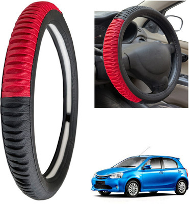 PEEPS STORE Steering Cover For Toyota Etios Liva(Black, Leatherite)