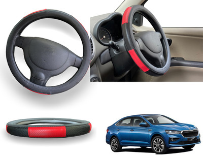 PEEPS STORE Steering Cover For Skoda Superb(Red, Leatherite)