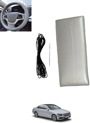 monolive Hand Stiched Steering Cover For Mercedes Benz E200(Silver, Leatherite)