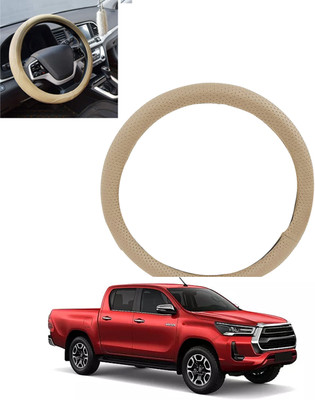 monolive Hand Stiched Steering Cover For Toyota Universal For Car(Beige, Leatherite)