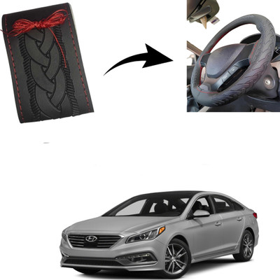 Autoinnovation Hand Stiched Steering Cover For Hyundai Sonata(Black, Leather)