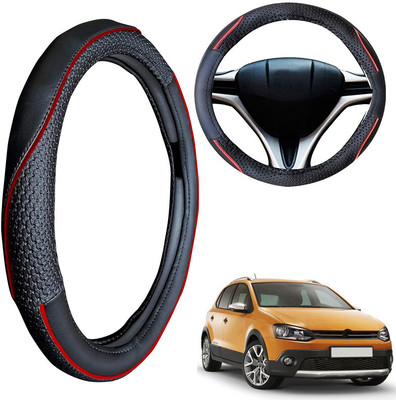 PEEPS STORE Steering Cover For Volkswagen Polo Exquisite(Black, Leatherite)