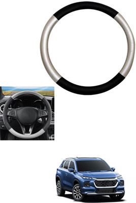 MATIES Steering Cover For Universal For Car Grand Vitara(Silver, Black, Leather)