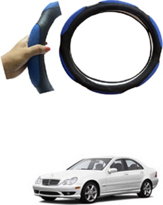 RONISH Hand Stiched Steering Cover For Mercedes Benz C280(Blue, Black, Leatherite)