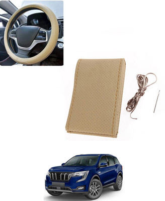 AYW Hand Stiched Steering Cover For Mahindra Universal For Car(Beige, Leatherite)