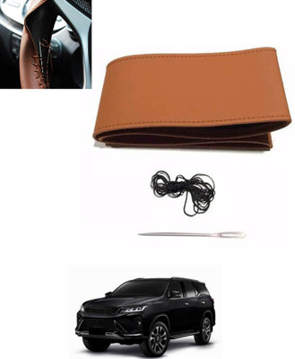 monolive Hand Stiched Steering Cover For Renault Fluence(Tan, Leatherite)