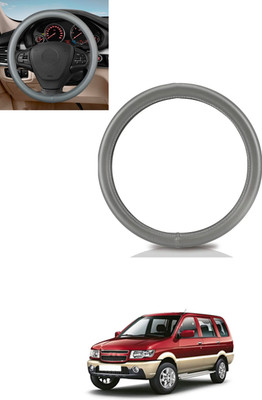 MATIES Steering Cover For Chevrolet Tavera(Silver, Leather)