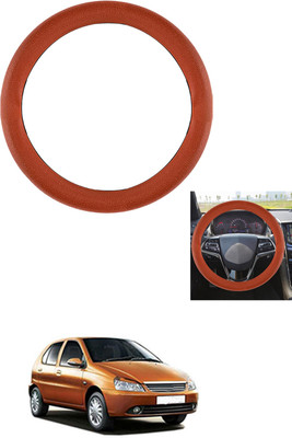 MATIES Steering Cover For Tata Indica(Tan, Leather)
