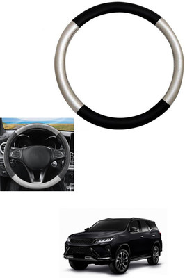 MATIES Steering Cover For Toyota Universal For Car(Silver, Black, Leather)