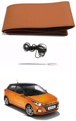 RKPSP Hand Stiched Steering Cover For Universal For Car i20(Tan, Leatherite)