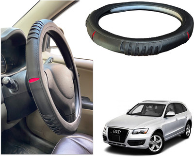 PEEPS STORE Steering Cover For Audi Q3(Black, Red, Leatherite)