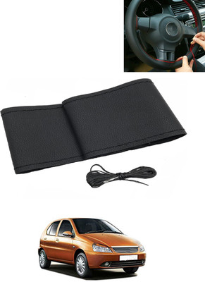 AYW Hand Stiched Steering Cover For Tata Indica(Black, Leatherite)