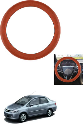 MATIES Steering Cover For Honda Universal For Car(Tan, Leather)