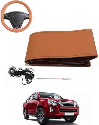 MATIES Hand Stiched Steering Cover For Toyota Universal For Car(Tan, Leatherite)