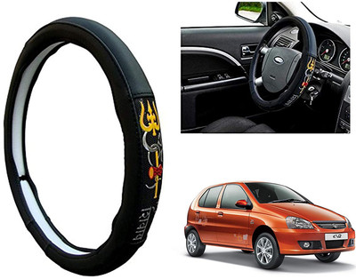 GS Grow n Shine Hand Stiched Steering Cover For Tata Indica(Black, Leatherite)