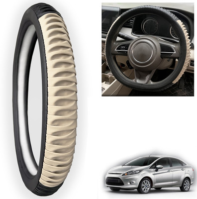 PEEPS STORE Steering Cover For Ford Fiesta(Black, Leatherite)